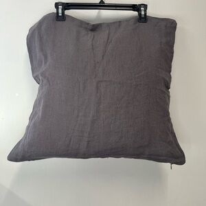 New FERN Set of 2 Charcoal Gray 100% Linen Pillow Covers, 20”x20”